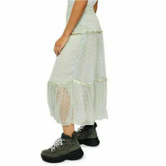 Free People Ella Midi Skirt Size 2 NWT - Picture 3 of 13
